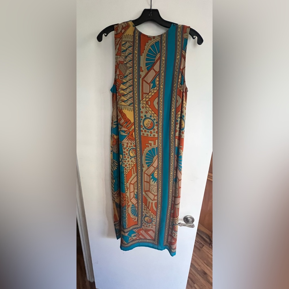 Colorful Geometric Print Maxi Dress